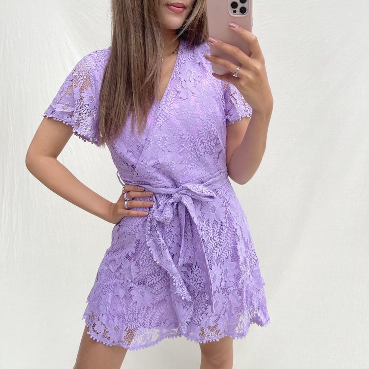 Alaia Flower Lace Dress / Lilac