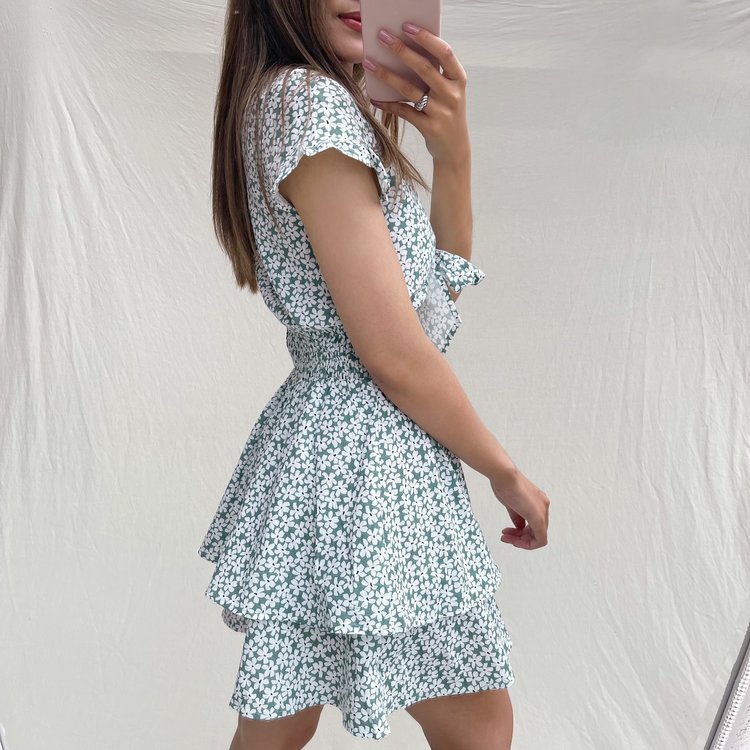 Solana Flower Dress / Sea Green