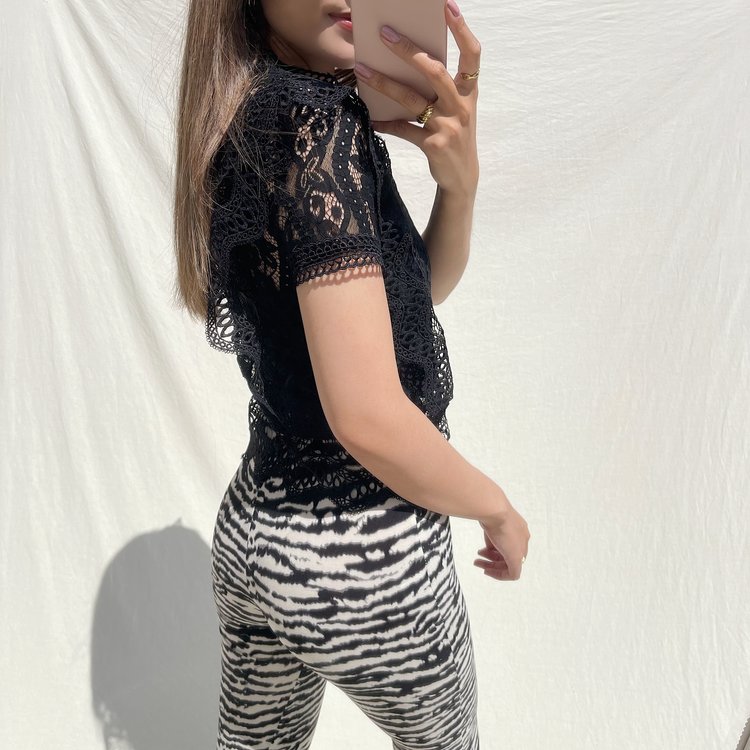 Louva Lace Top / Black