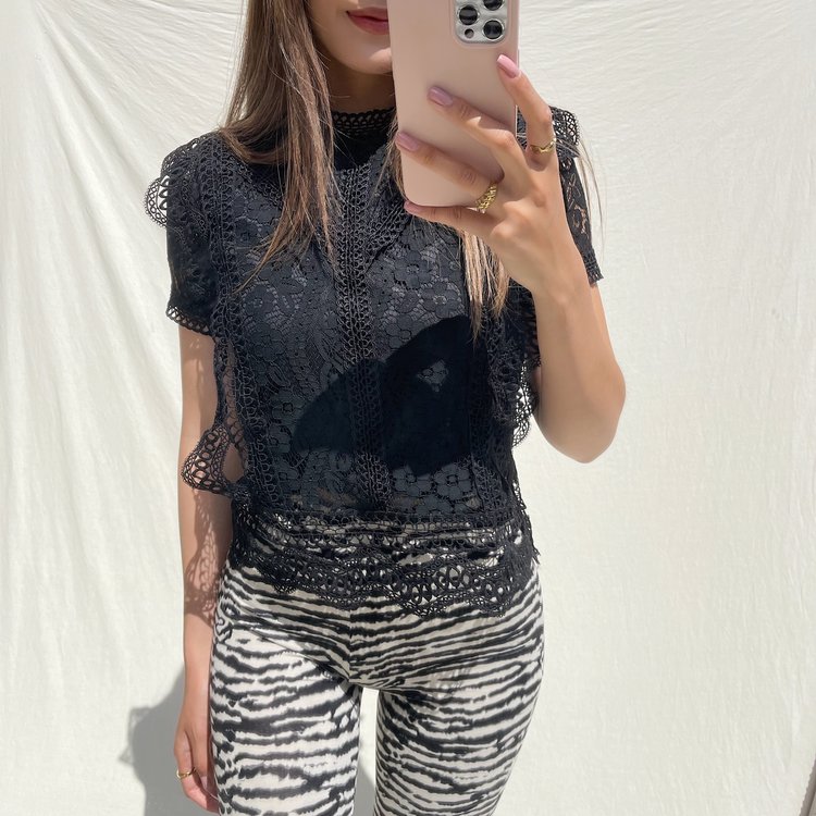 Louva Lace Top / Black