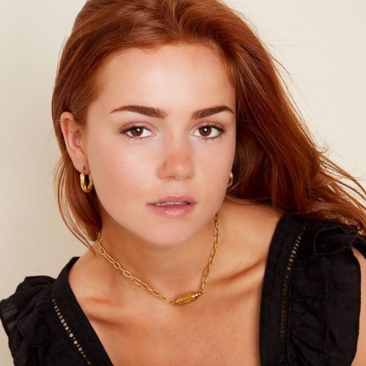 Gold Textured Twist Hoop Earrings