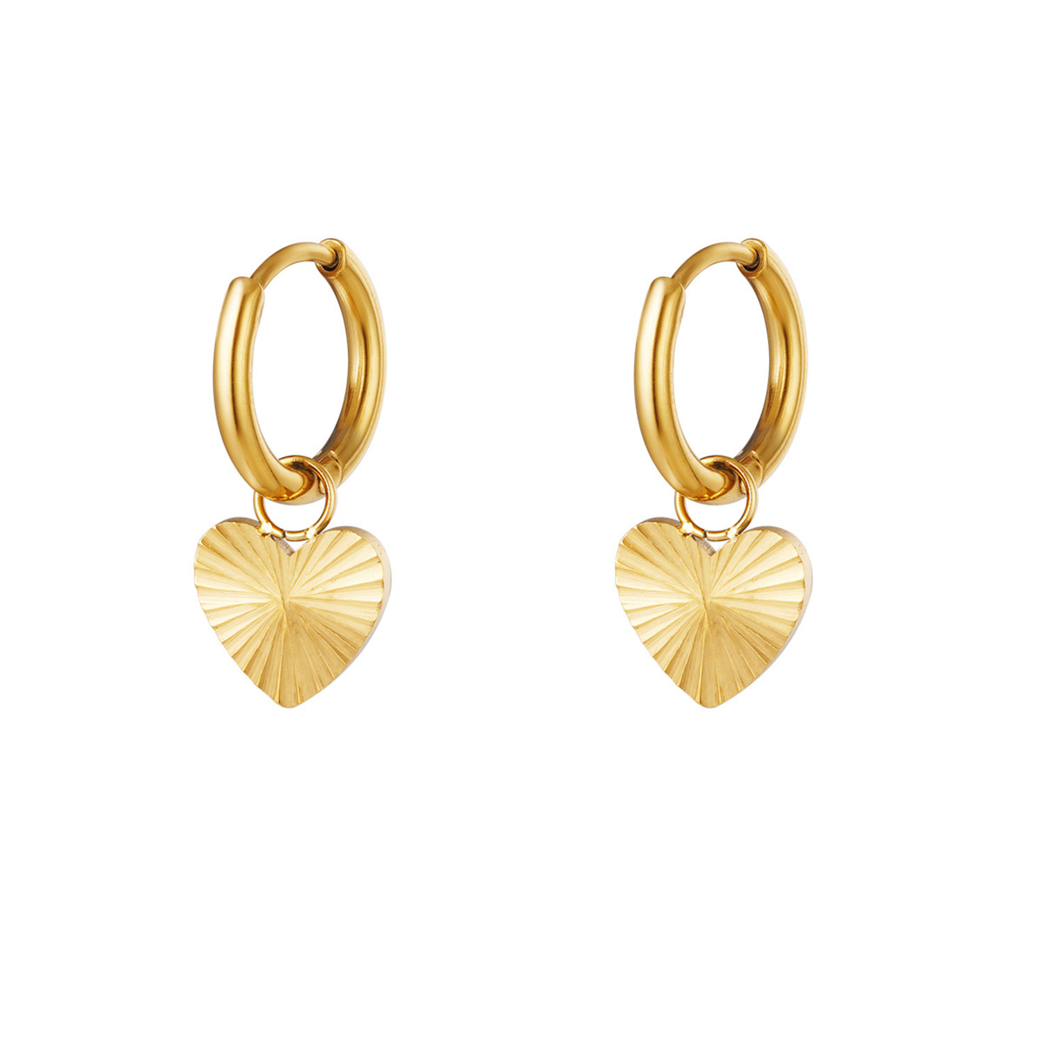 Gold Textured Heart Earrings Hello My Love