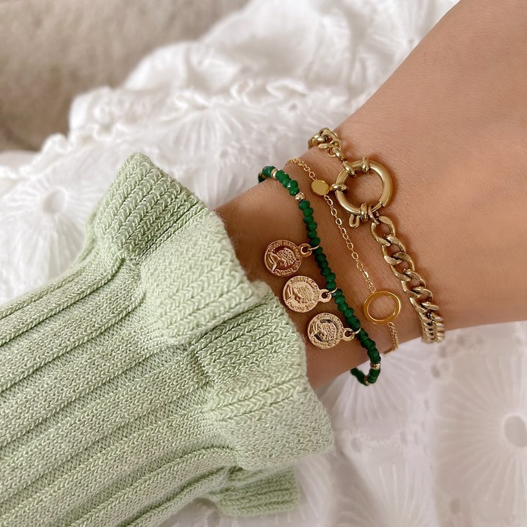 Gold Dainty Chain Ring Bracelet