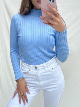 Mehra Ribbed Top / Blue