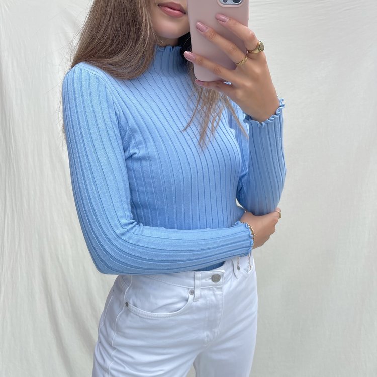 Mehra Ribbed Top / Blue