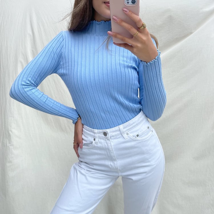 Mehra Ribbed Top / Blue