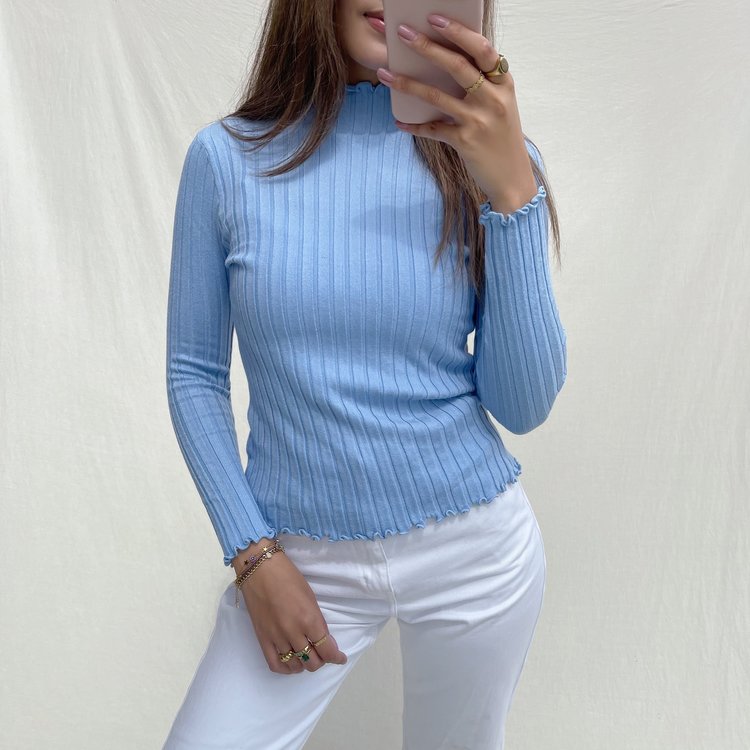Mehra Ribbed Top / Blue
