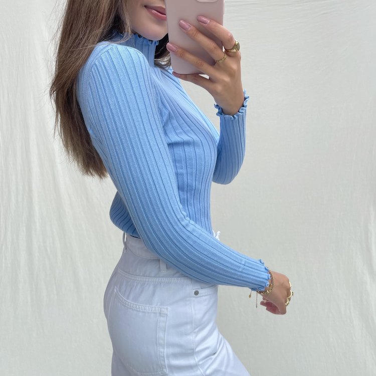 Mehra Ribbed Top / Blue