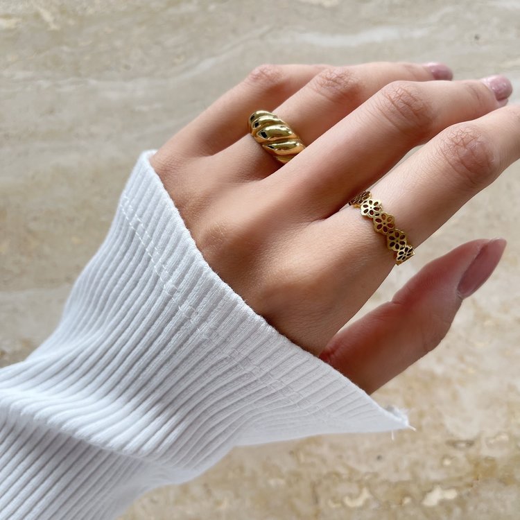 Gold Field Of Flowers Ring