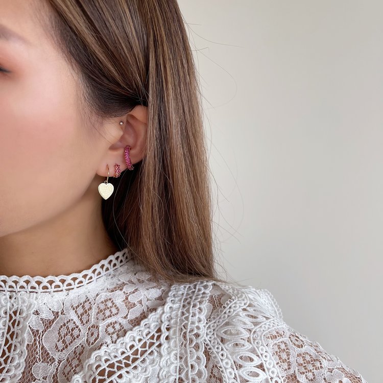 Gold Leo Heart Open Earrings