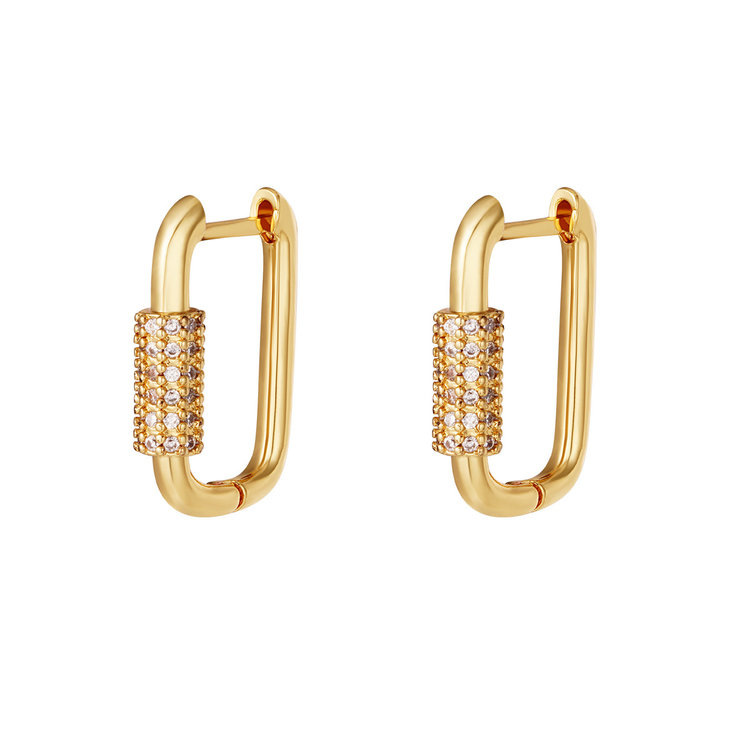 Gold Elegant Zircon Earrings