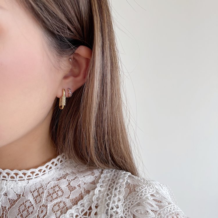 Gold Elegant Zircon Earrings