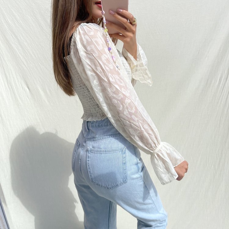 Suna Smock Crop Top / Ecru