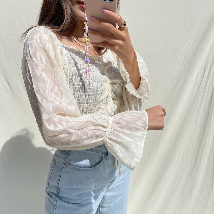 Suna Smock Crop Top / Ecru