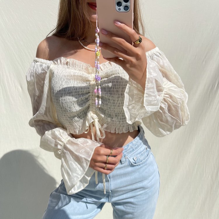 Suna Smock Crop Top / Ecru