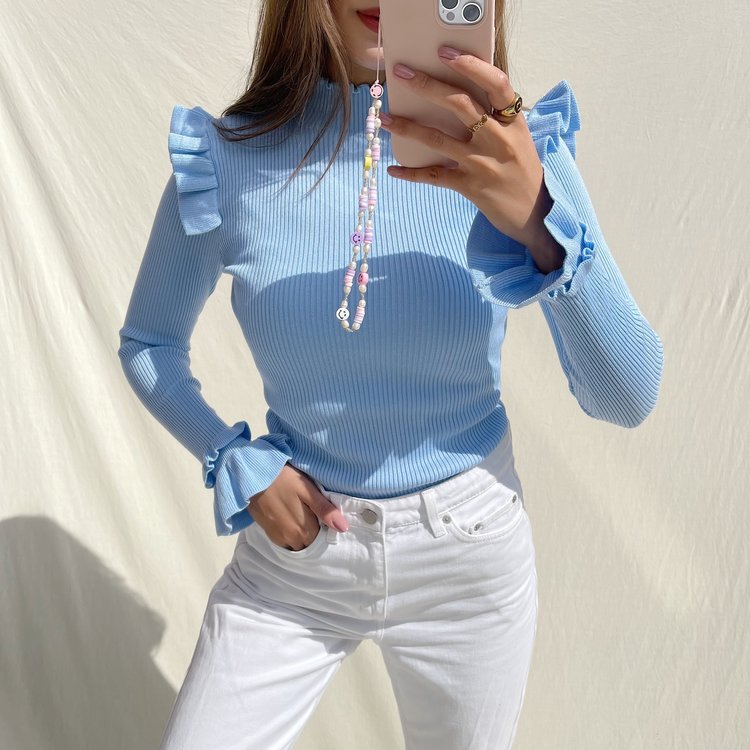 Marisa Ruffle Knit / Blue