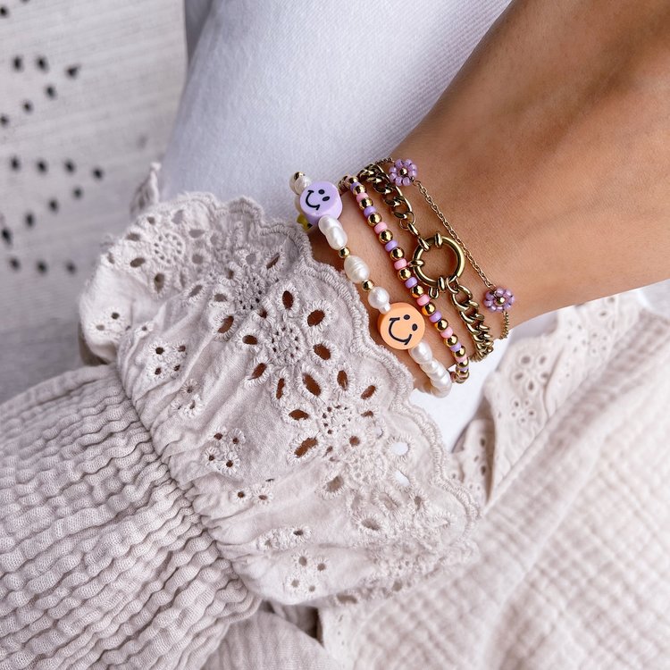 Colorful Simple Beads Bracelet / Lilac