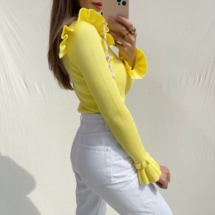 Marisa Ruffle Knit / Yellow