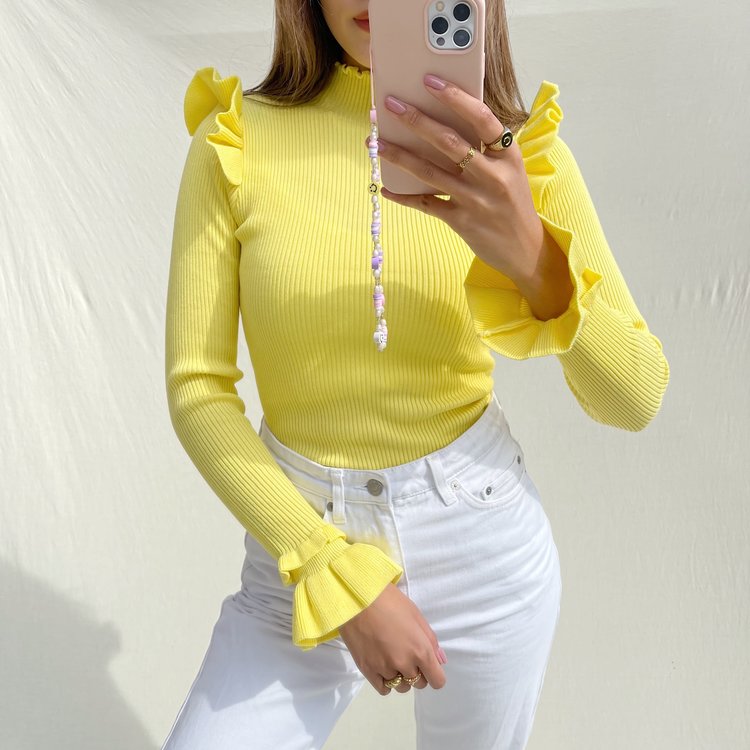 Marisa Ruffle Knit / Yellow