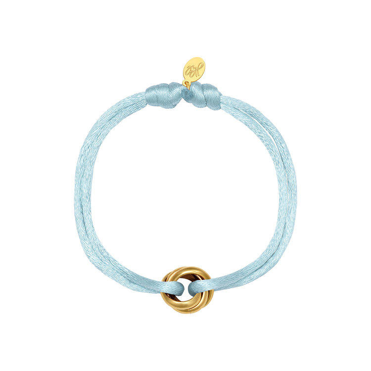 Gold Knot Satin Bracelet / Blue