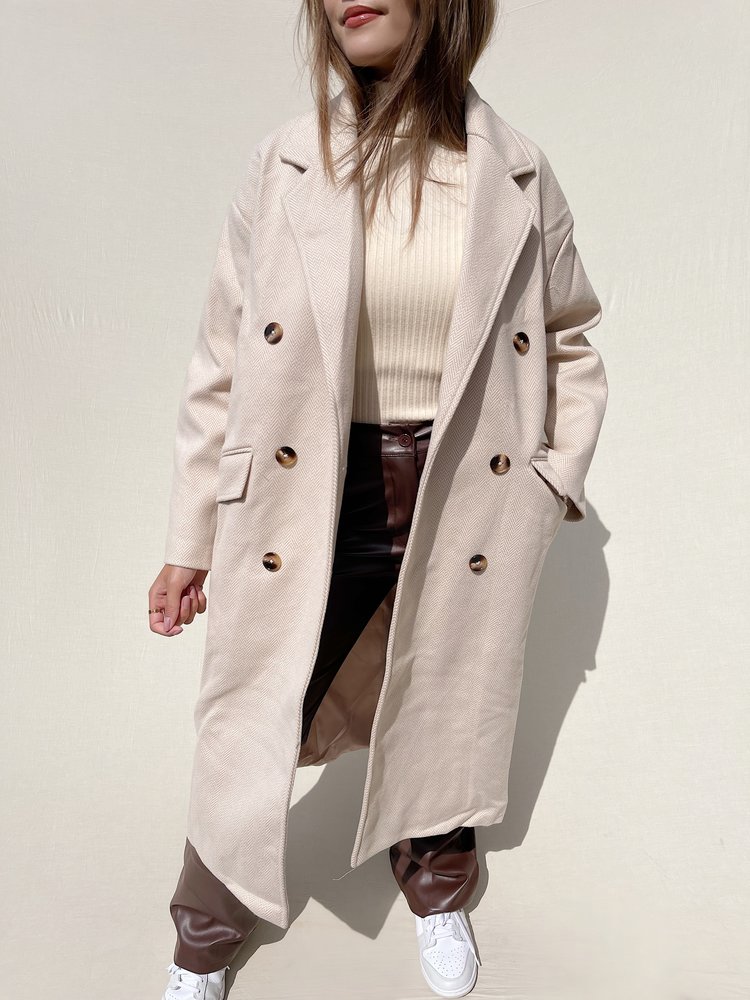 Shea Oversized Long Coat / Beige