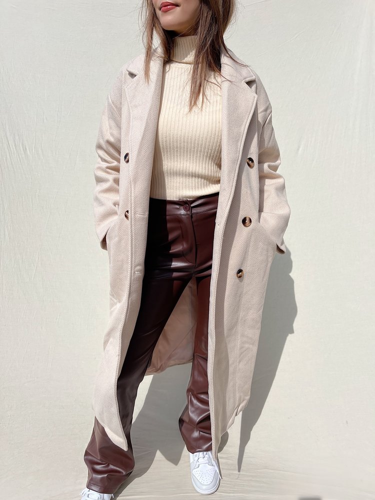 Shea Oversized Long Coat / Beige