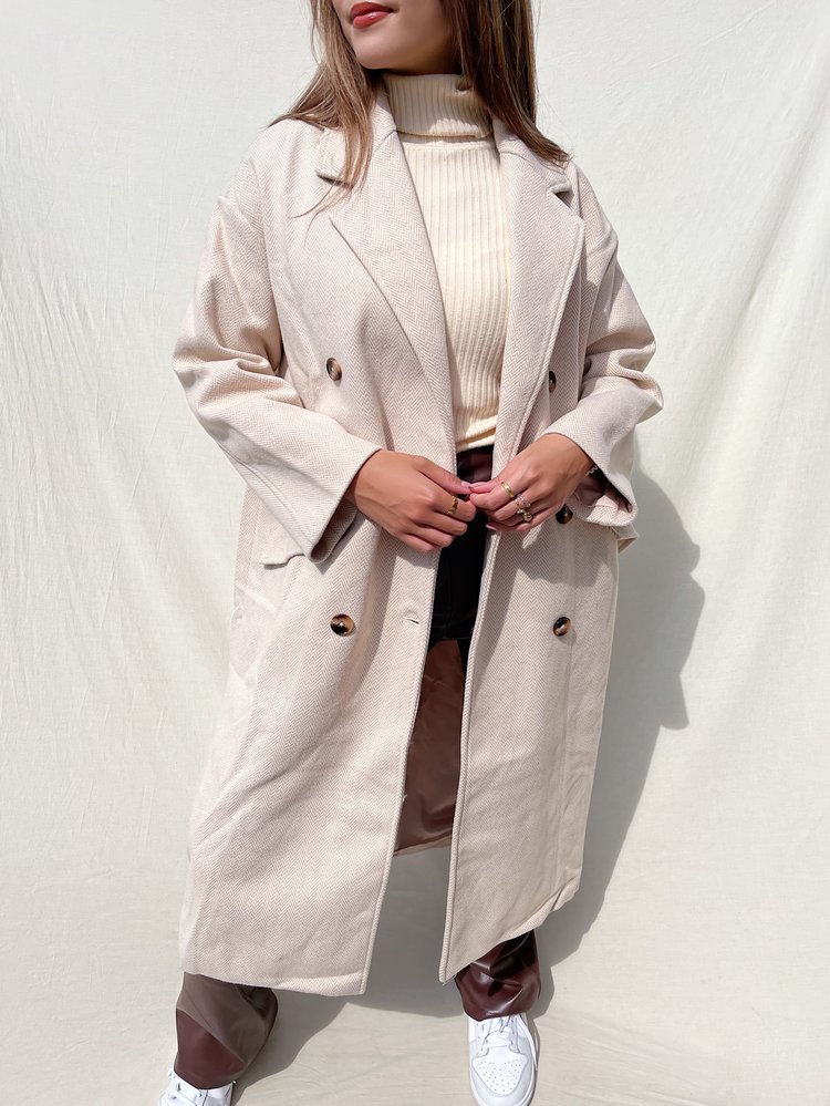 Shea Oversized Long Coat / Beige