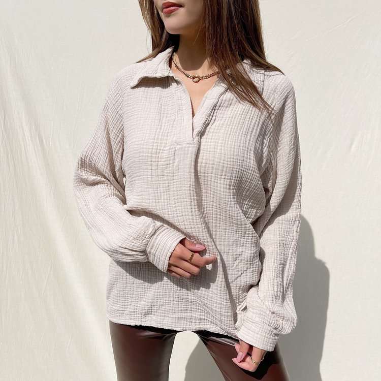 Harlow Oversized Blouse / Beige