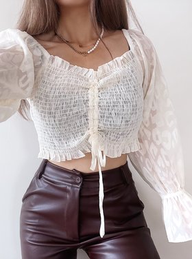 Suna Smock Crop Top / Ecru