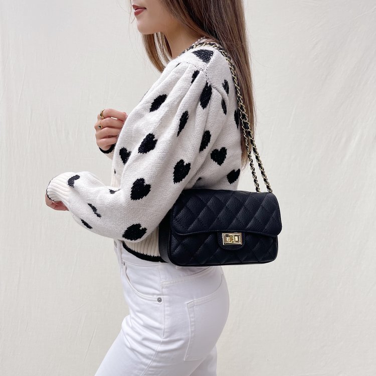 Naime Quilted Chain Bag / Black