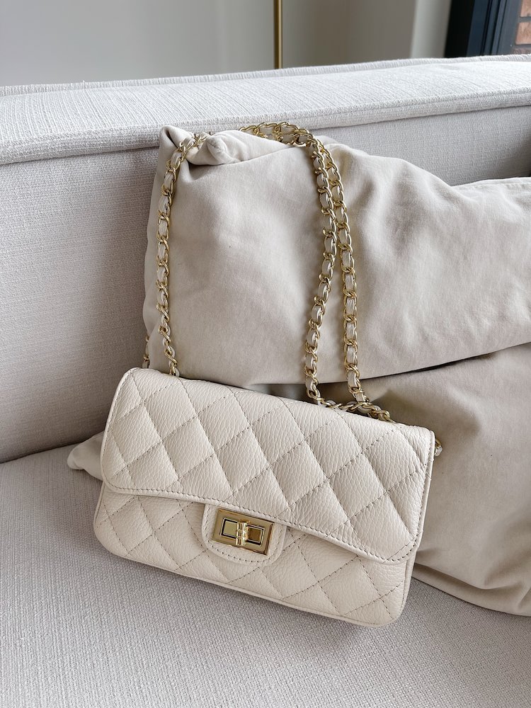 Naime Quilted Chain Bag / Ecru