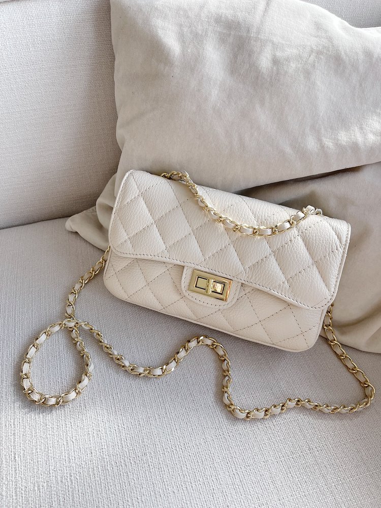 Naime Quilted Chain Bag / Ecru