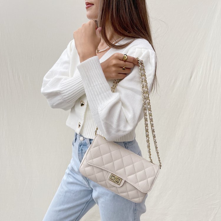 Naime Quilted Chain Bag / Ecru
