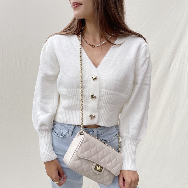 Naime Quilted Chain Bag / Ecru