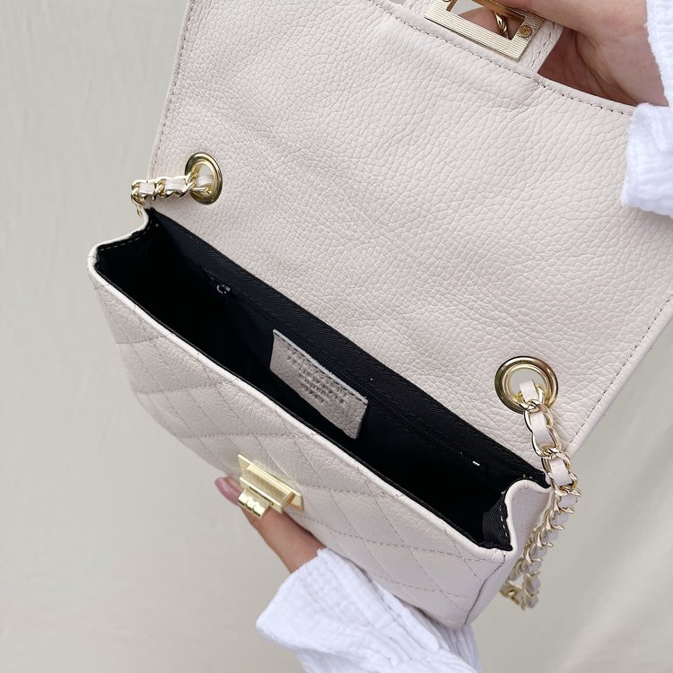 Naime Quilted Chain Bag / Ecru