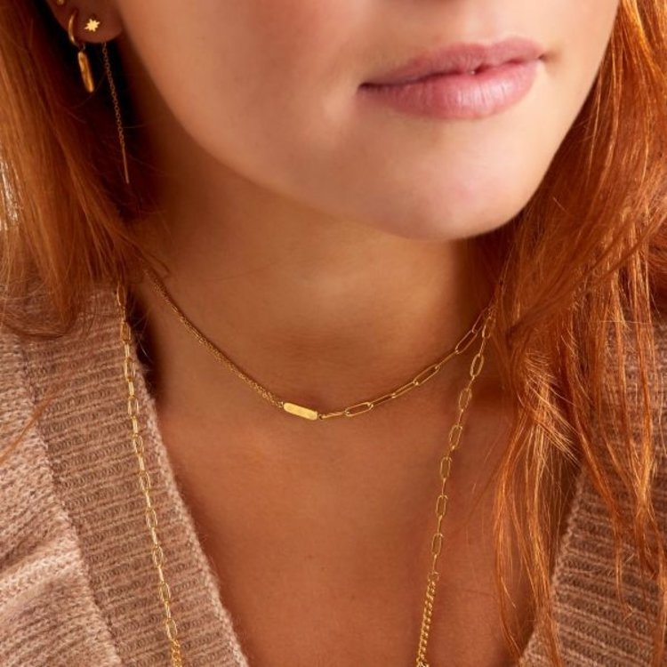 Gold Double Chain Starry Necklace