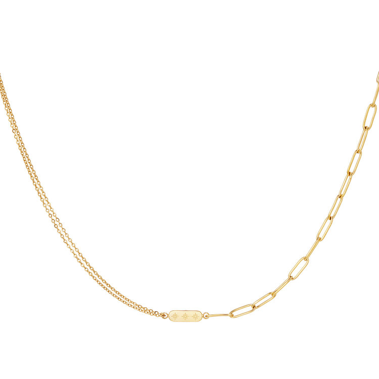 Gold Double Chain Starry Necklace