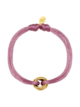 Gold Knot Satin Bracelet / Mauve