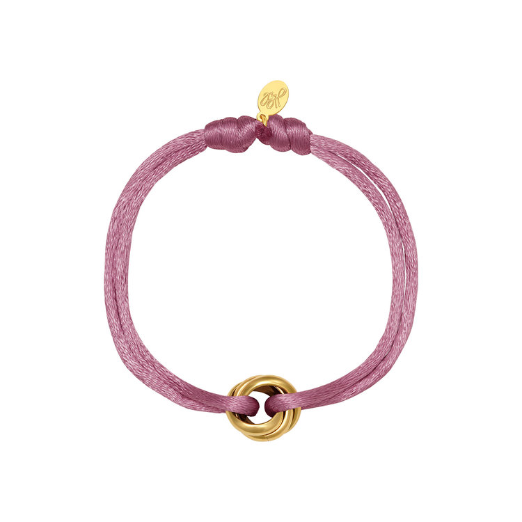Gold Knot Satin Bracelet / Mauve