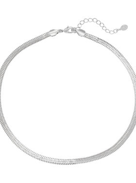 Silver Flat Snake Chain Necklace