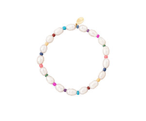 Smiley Pearl Beads Bracelet / Peach