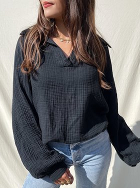 Harlow Oversized Blouse / Black