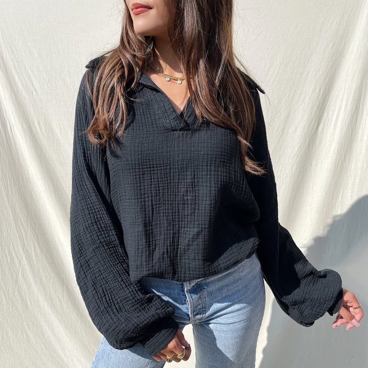 Harlow Oversized Blouse / Black