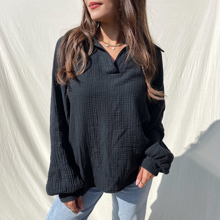 Harlow Oversized Blouse / Black