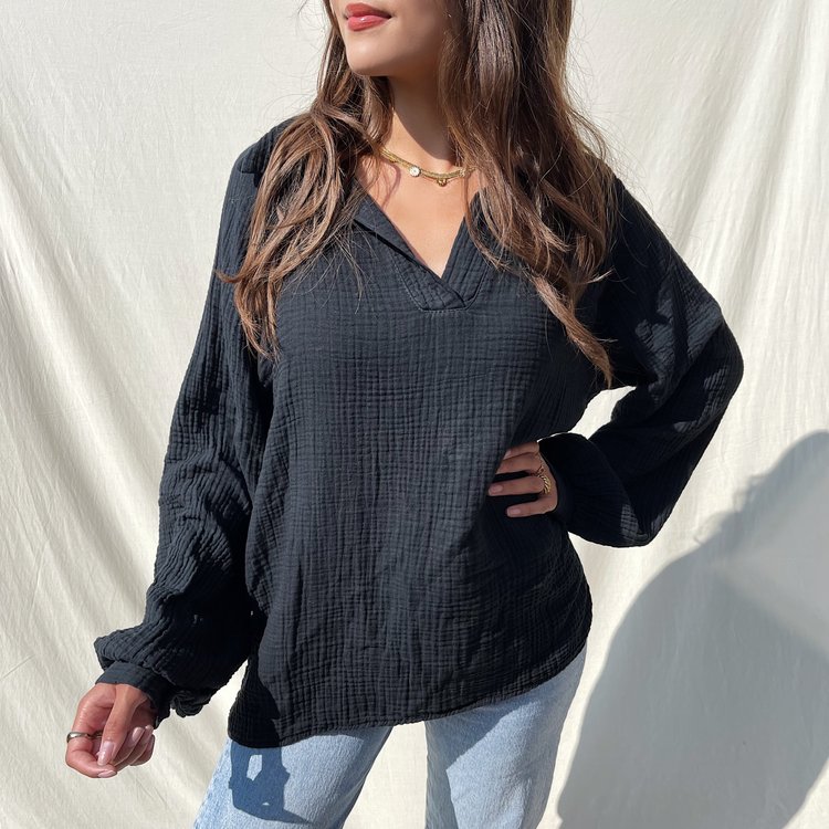 Harlow Oversized Blouse / Black