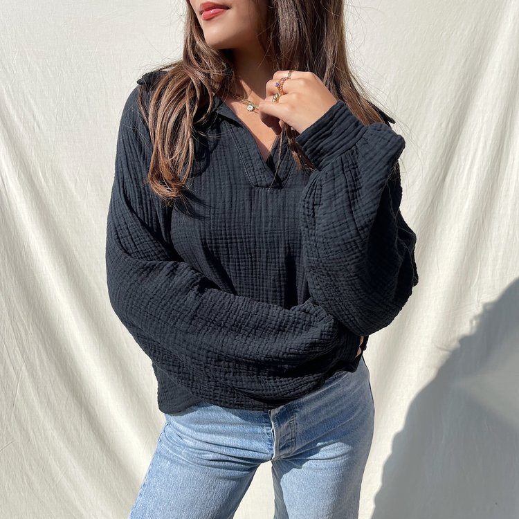 Harlow Oversized Blouse / Black