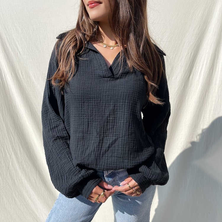 Harlow Oversized Blouse / Black