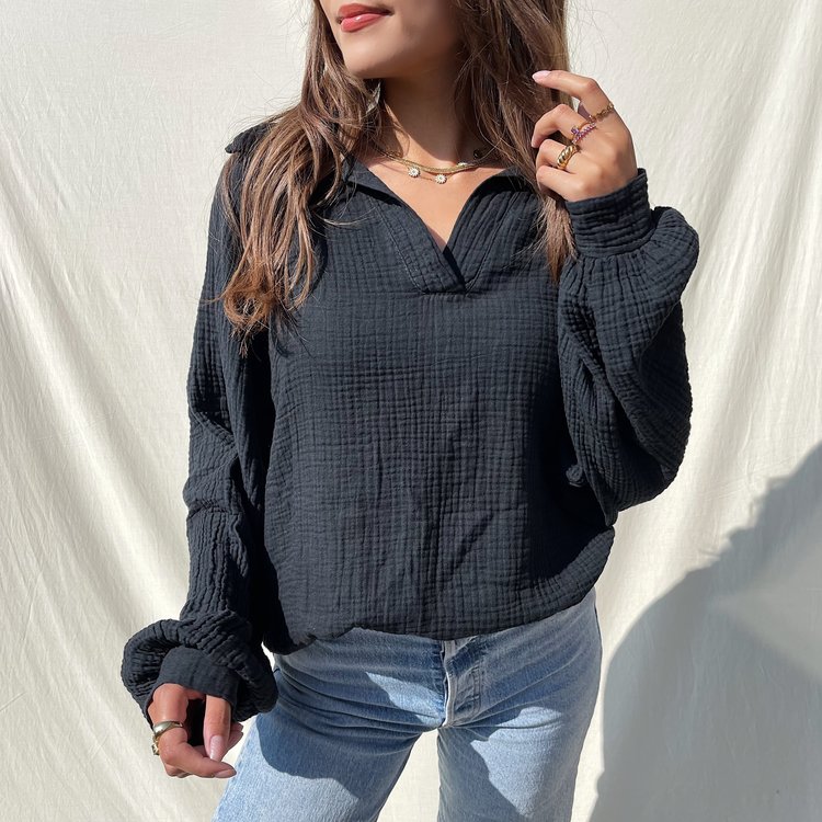 Harlow Oversized Blouse / Black