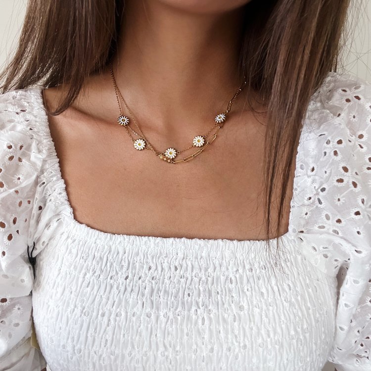 Gold Double Chain Starry Necklace