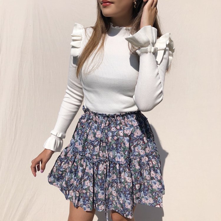 Marisa Ruffle Knit / White